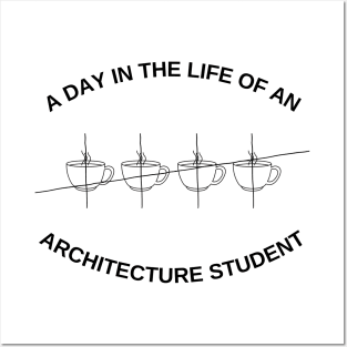 A Day In The Life Of An Architecture Student Funny Gift Posters and Art
